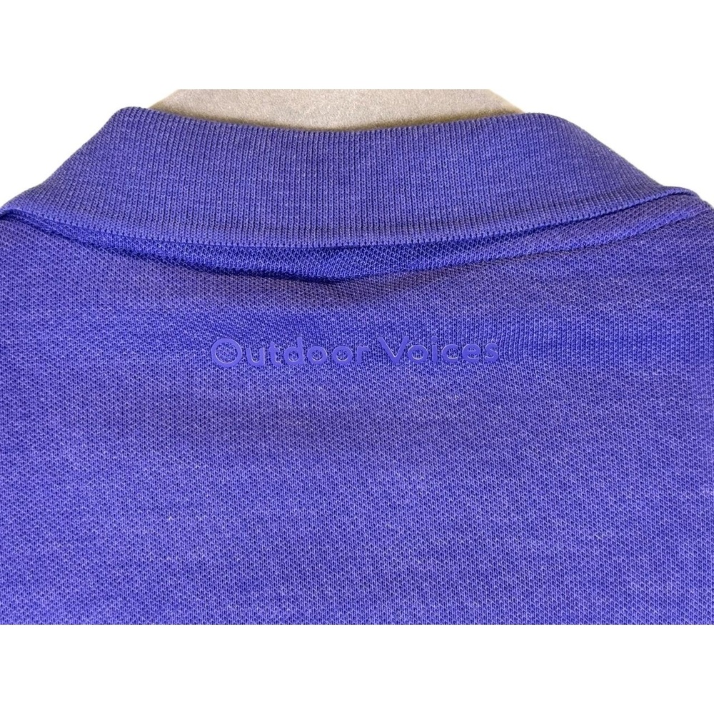 Outdoor Voices Birdie Long Sleeve Polo Stretch Recycled-Piqué In Color Oceanic